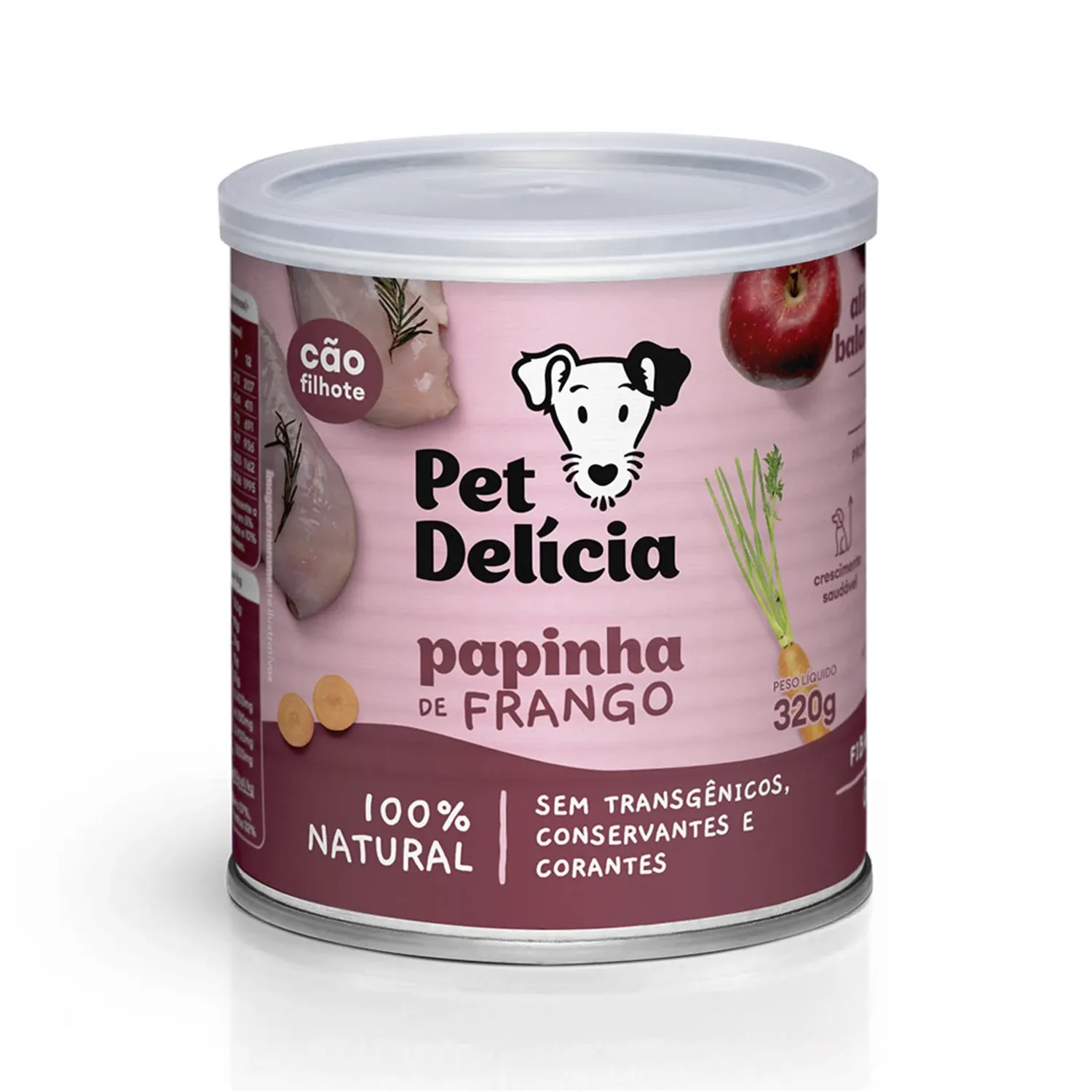 Racao Umida Pet Delicia Caes Filhotes Papinha de Frango